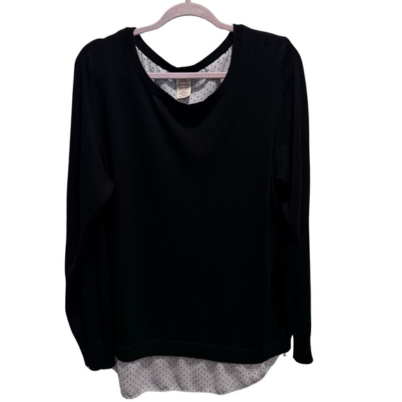 Faded Glory Sweaters - Faded Glory Lined Woman's Top  Black Outer White W/Black Spots size XXL 20